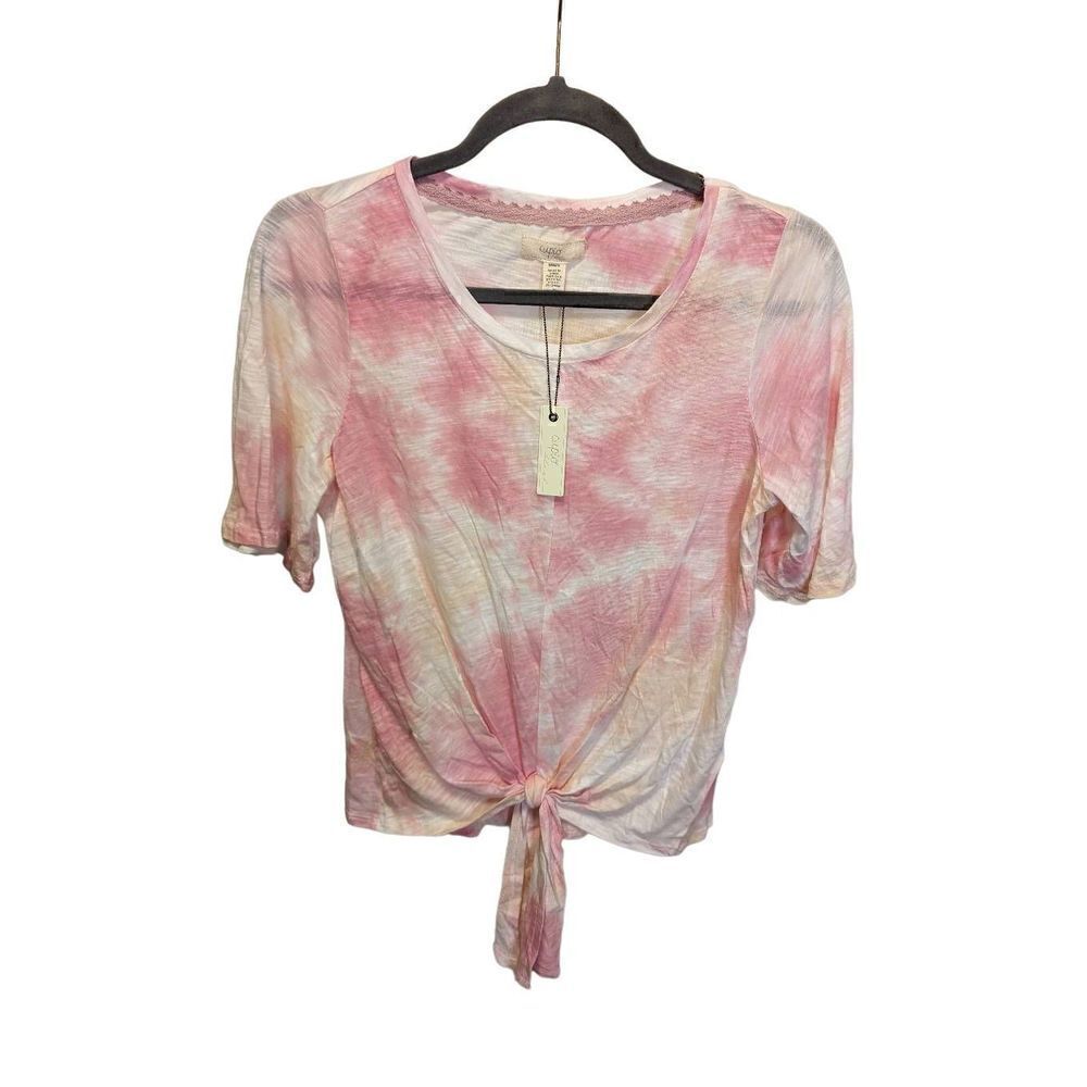 NWT Cupio Blush Front Knot Tie Dye Top Pink/Combo Women's Size Medium